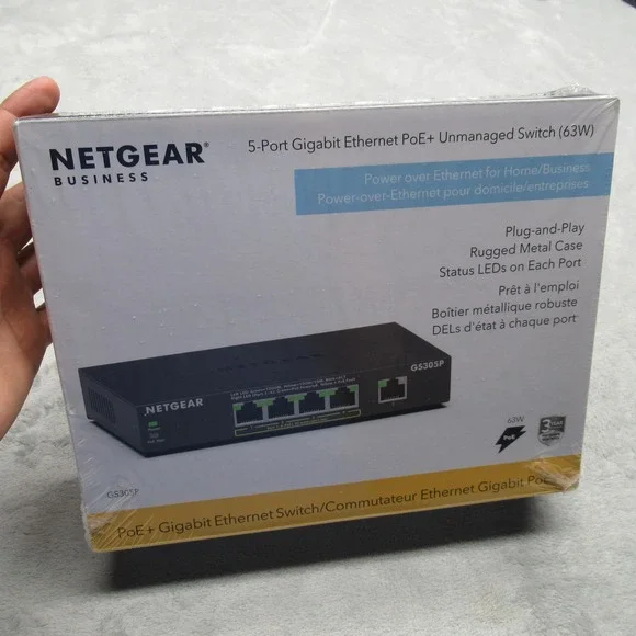 Samsung NETGEAR 5-Port Gigabit Ethernet PoE+ Unmanaged‎ Switch 63W Sealed NWB - Picture 2 of 13